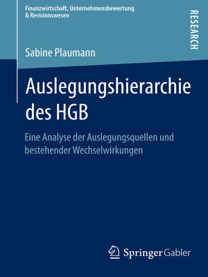 cover image of Auslegungshierarchie des HGB